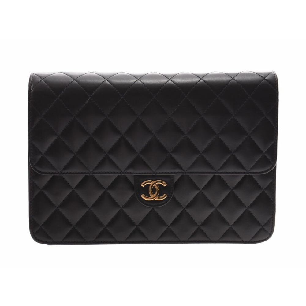 Chanel Matelasse Chain Bag Black Push Lock GG Lambskin